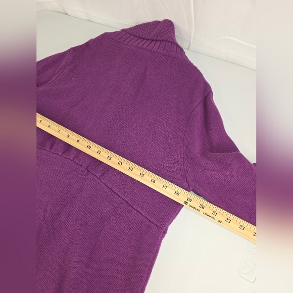 Athleta Cashmere Blend Snap Front Mid-Length Cardigan Purple Size XL F-3313 - Picture 7 of 11